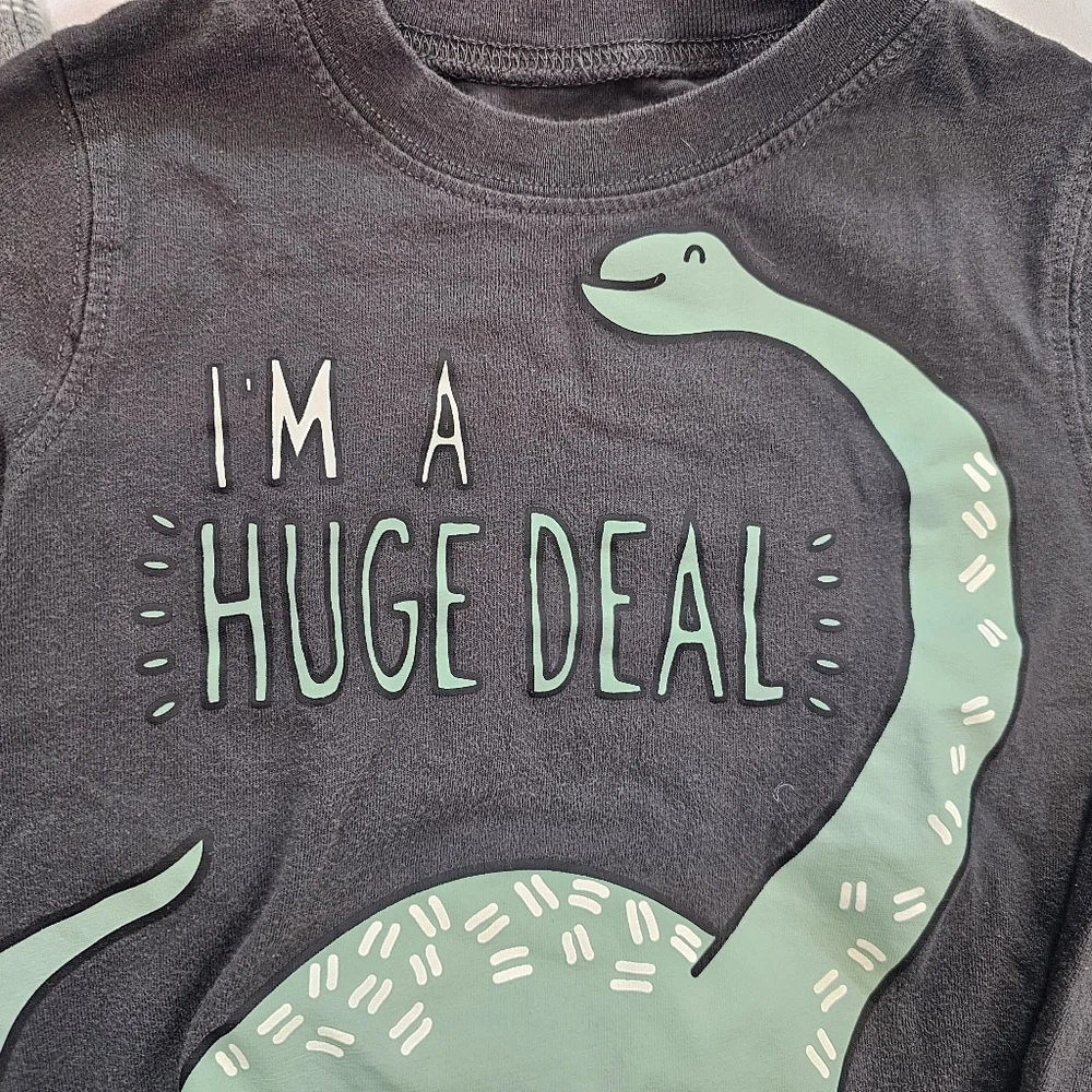 Set Of Two Carter's Long-Sleeve Dinosaur Tees- 3T